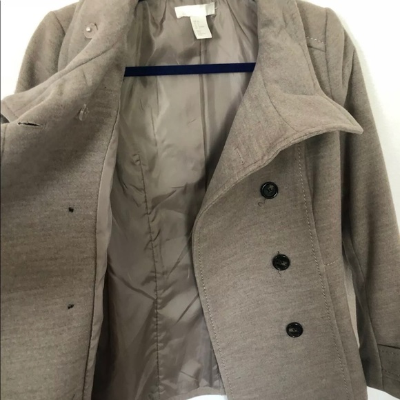 H&M beige pea coat jacket size US 6 EUR 36 - Picture 5 of 6